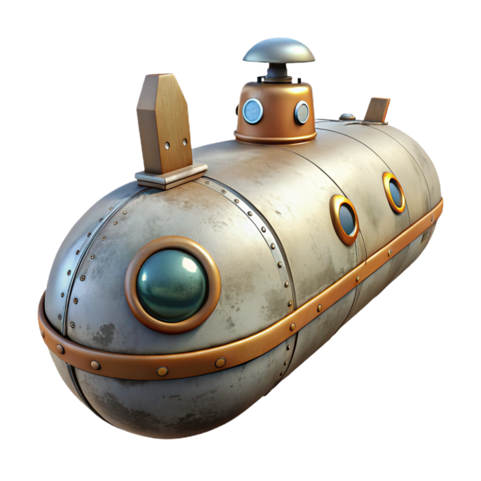impressive abstract Submersible Pressure Hull Isolated with Reinforced Structure original png