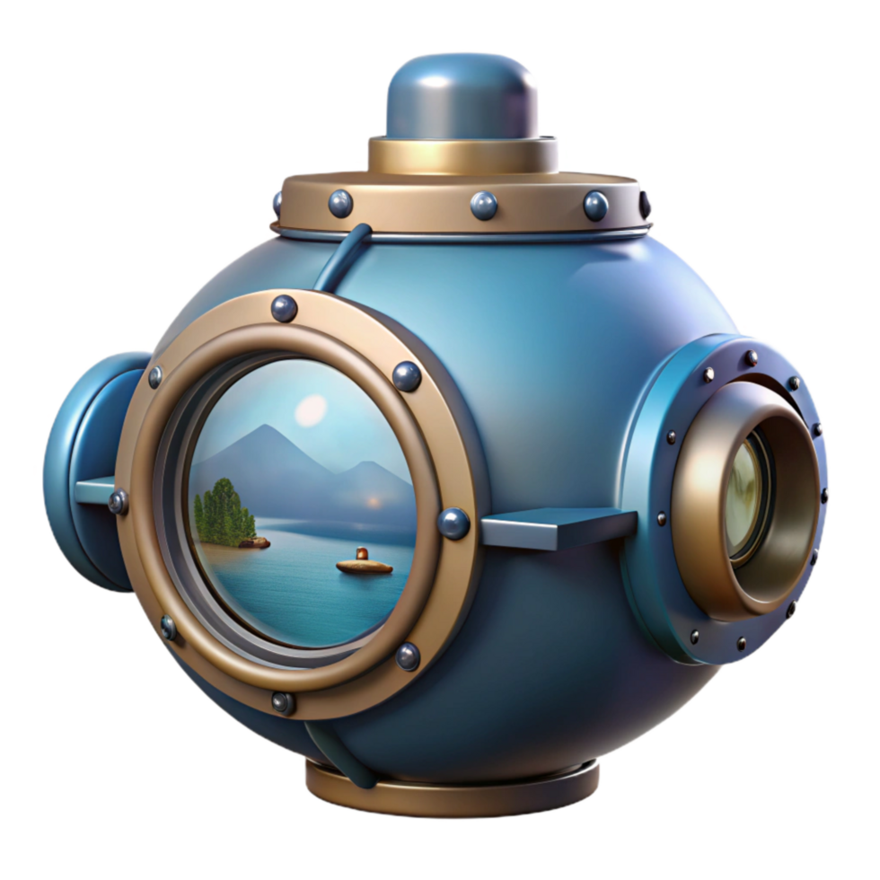 stunning artistic Submersible Viewing Port Cutout with Panoramic View png