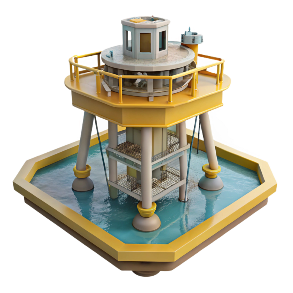 serene classic Subsea Wellhead Platform Top View Transparent Background high resolution png