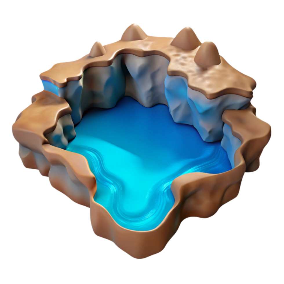 elegant abstract Subterranean River Bright Blue Water Cutout detailed png