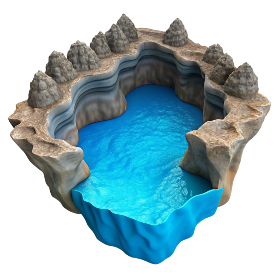 magnificent creative Subterranean River Bright Blue Water Cutout authentic png