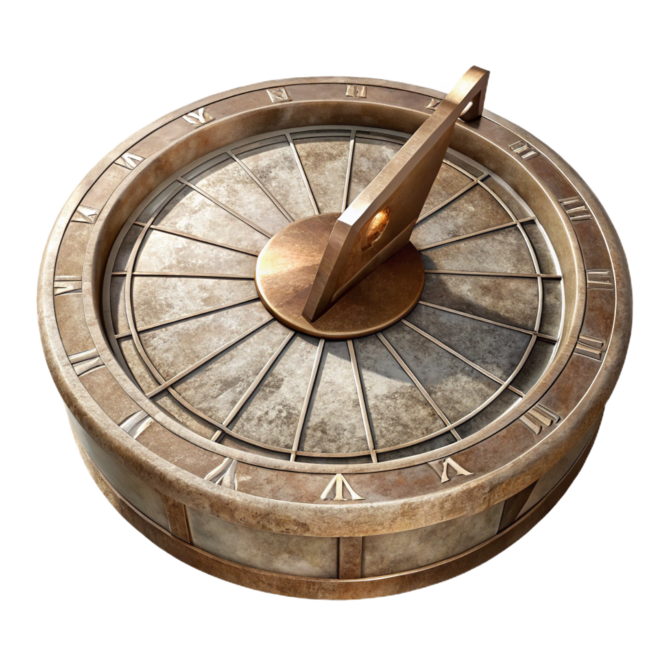 vibrant vintage Sundial with Roman Numerals Transparent Element png