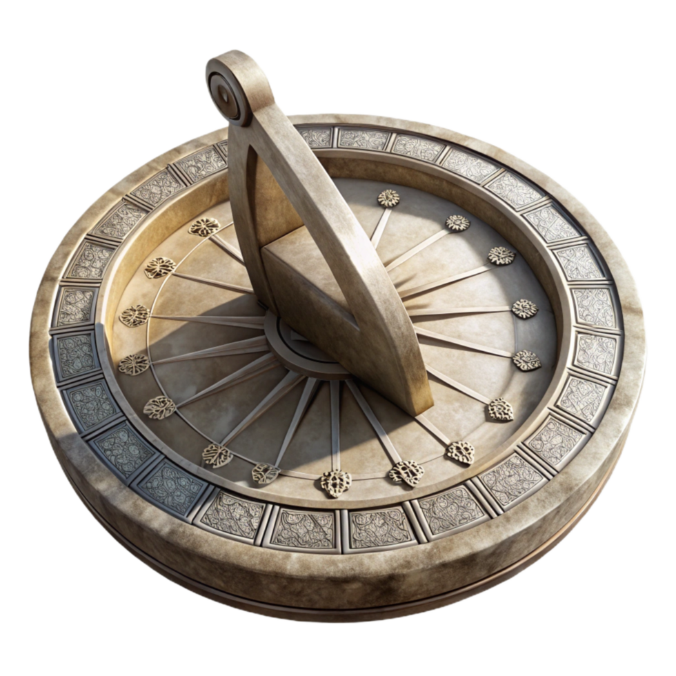 vibrant contemporary Sundial with Roman Numerals Transparent Element authentic png