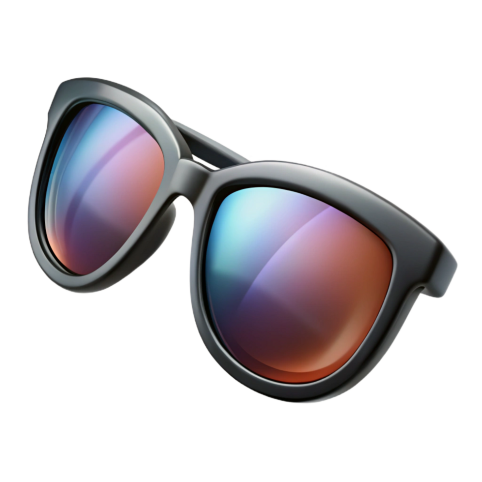 stunning rustic Sunglasses Black Frames Reflective Lenses Isolated Element exclusive png