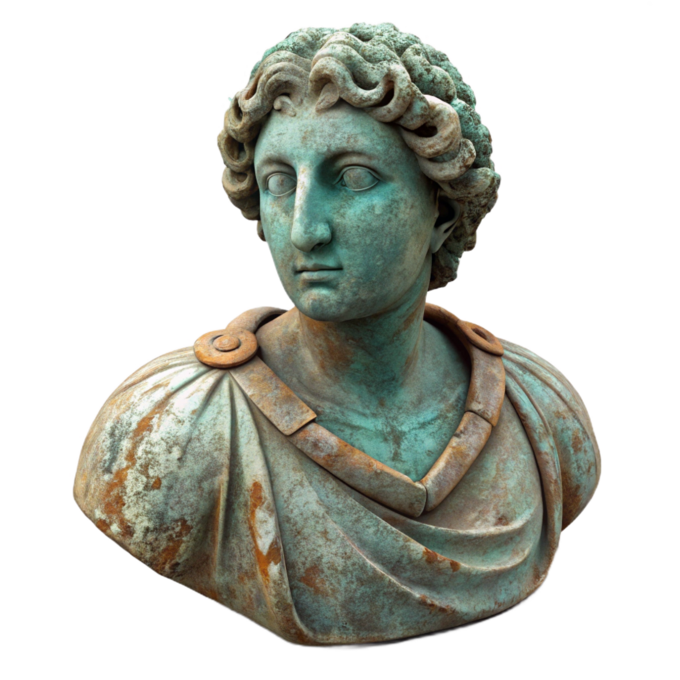 dramatic abstract Sunken Statue Cutout Weathered Appearance Isolated authentic png