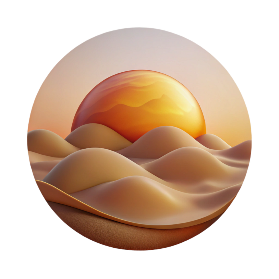 magnificent vintage Sunrise Over Desert Warm Hues Isolated high quality png