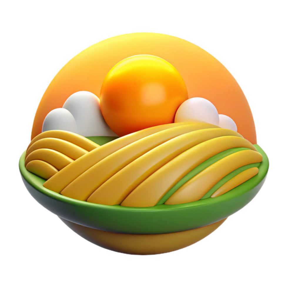 vibrant modern Sunrise Over Farmland Orange and Yellow Transparent original png