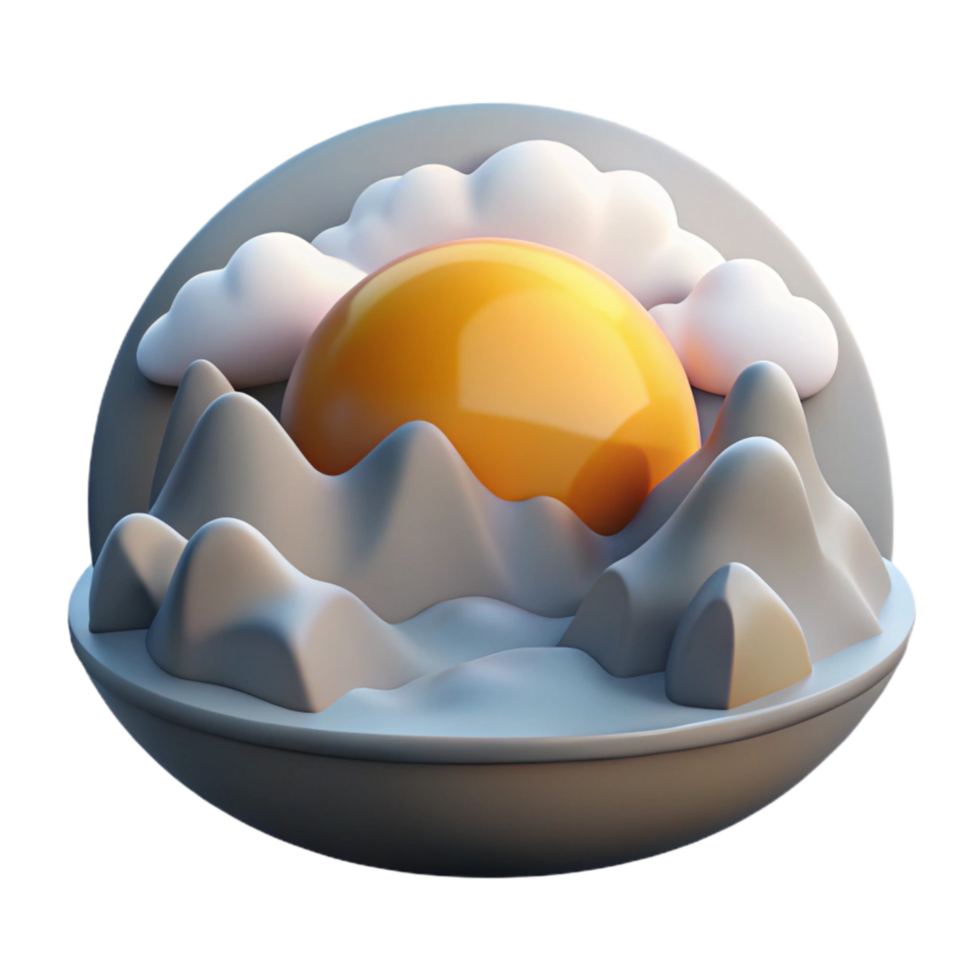 dramatic classic Sunrise Over Foggy Mountain Valley Transparent Cutout authentic png