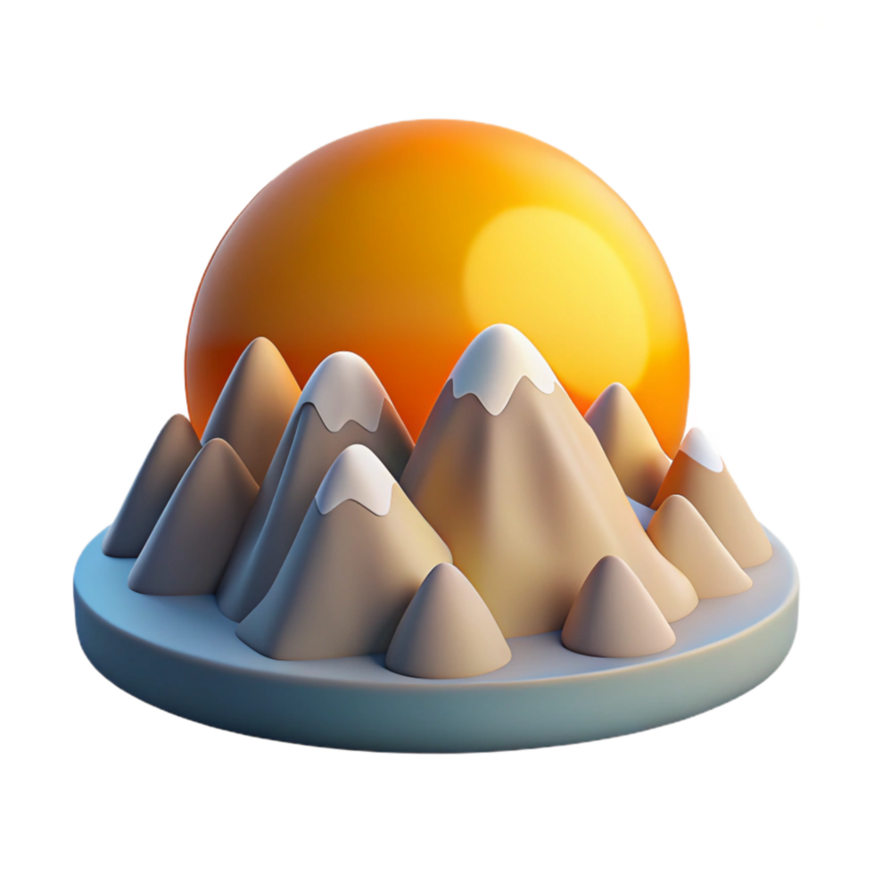 beautiful traditional Sunrise Over Mountains Landscape Transparent detailed png