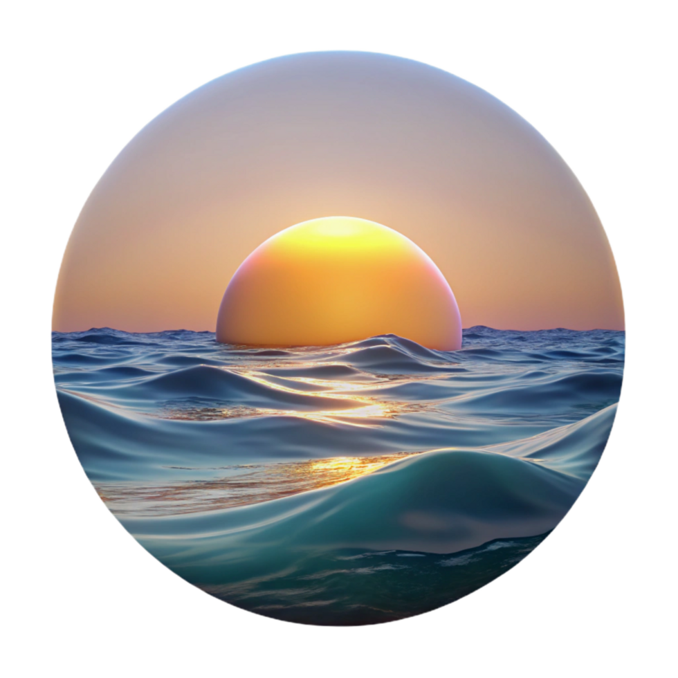 wonderful classic Sunrise Photography Scene Over Ocean Transparent Background professional png
