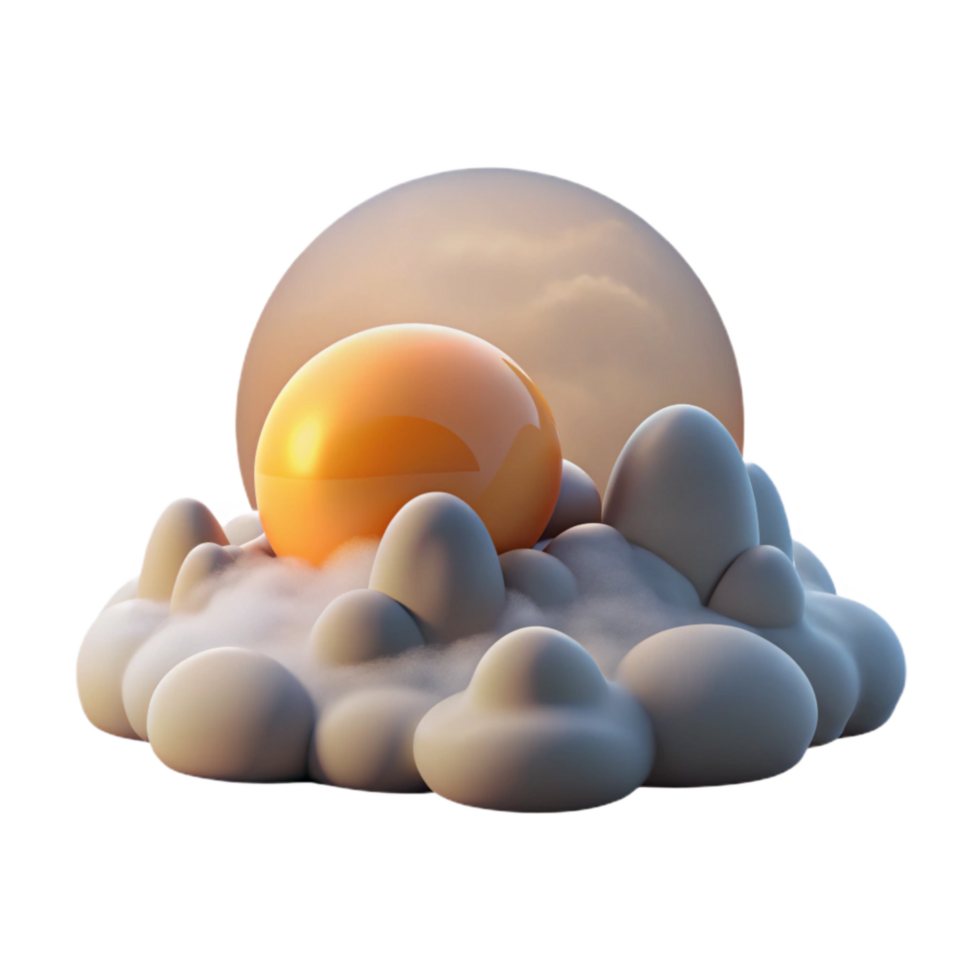 wonderful minimalist Sunrise Photography Scene with Fog Transparent Background high resolution png