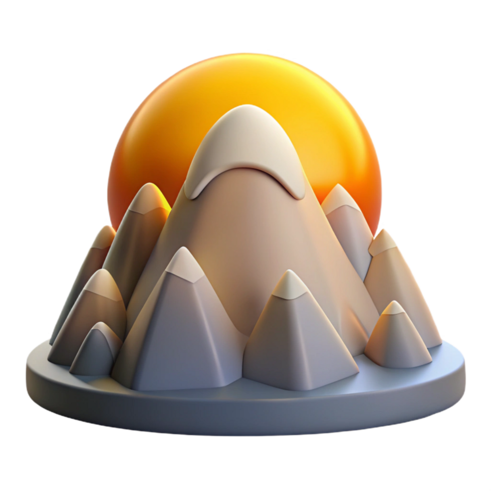 vibrant classic Sunrise Through Mountain Pass Isolated high resolution png