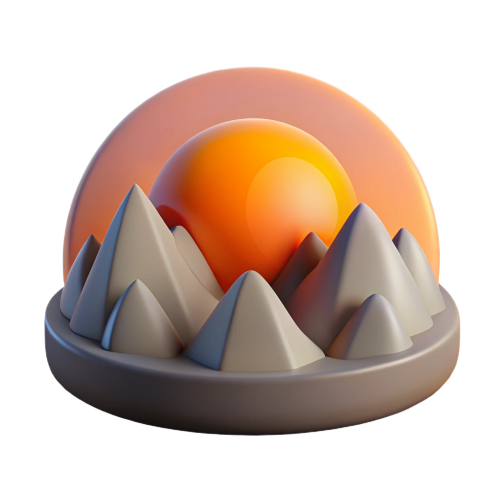 elegant contemporary Sunrise Through Mountain Pass Isolated high resolution png