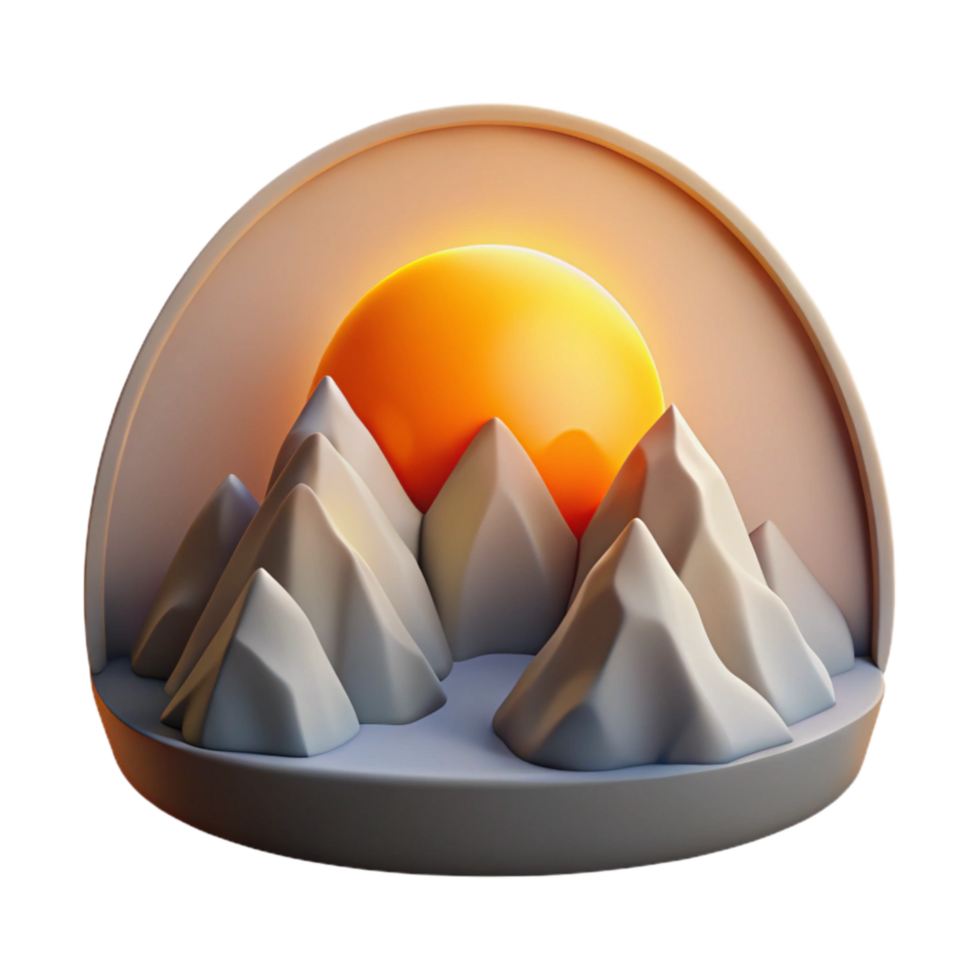 stunning modern Sunrise Through Mountain Pass Isolated png