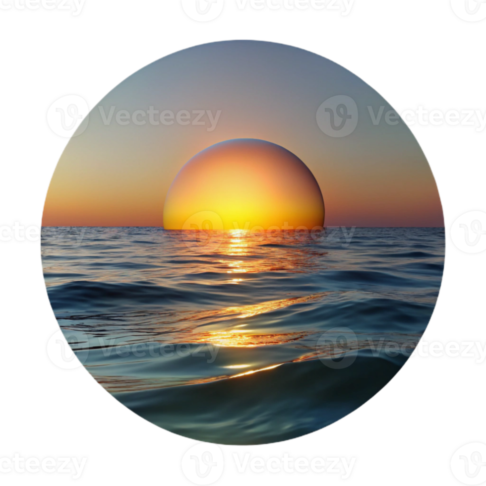 impressive traditional Sunset Over Ocean Horizon View Cutout Transparent Background premium png