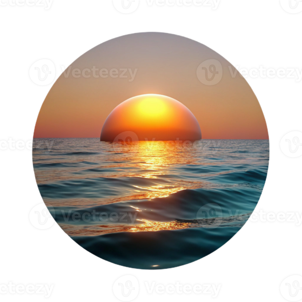 impressive modern Sunset Over Ocean Horizon View Cutout Transparent Background premium png