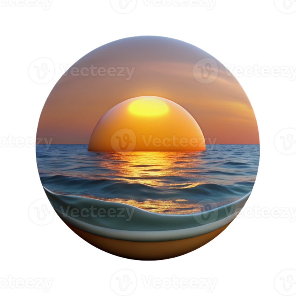 impressive classic Sunset Over Ocean Landscape Transparent Background original png