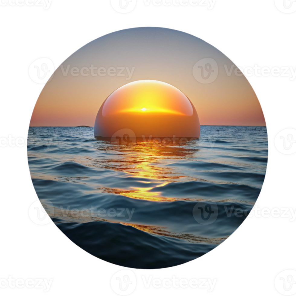 elegant modern Sunset Over Ocean Landscape Transparent Background genuine png