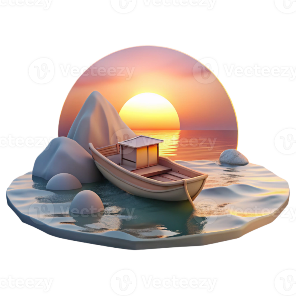 elegant vintage Sunset Photography Scene with Silhouette Transparent Background high quality png
