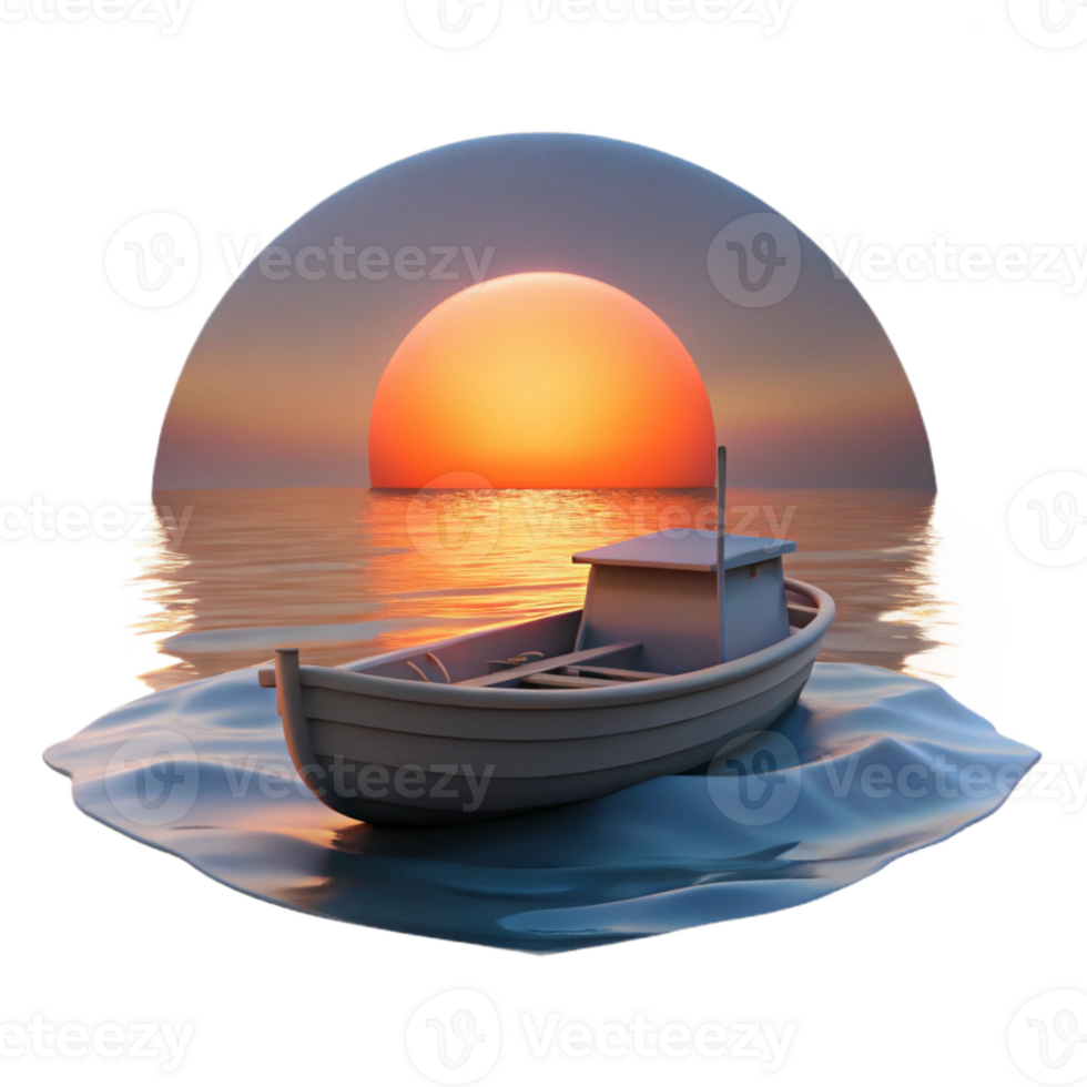vibrant modern Sunset Photography Scene with Silhouette Transparent Background authentic png
