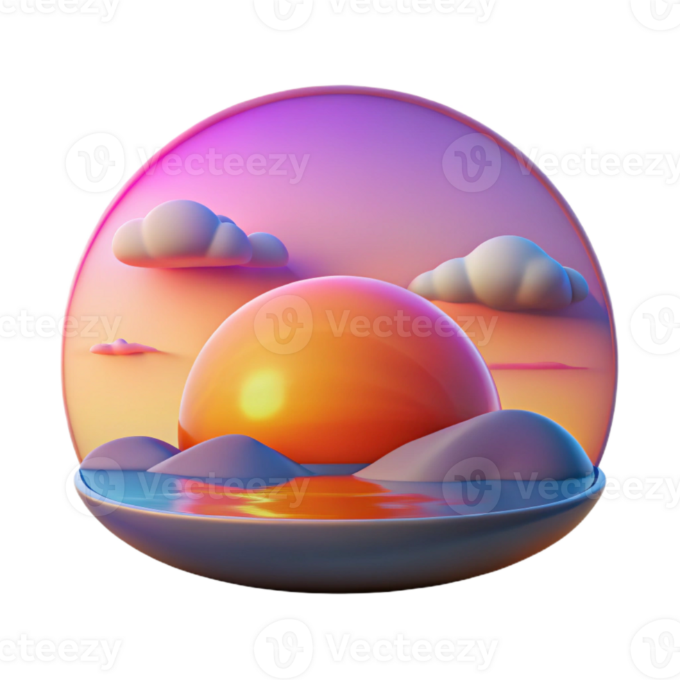 stunning vintage Sunset Photography Scene with Silhouette Transparent Background original png