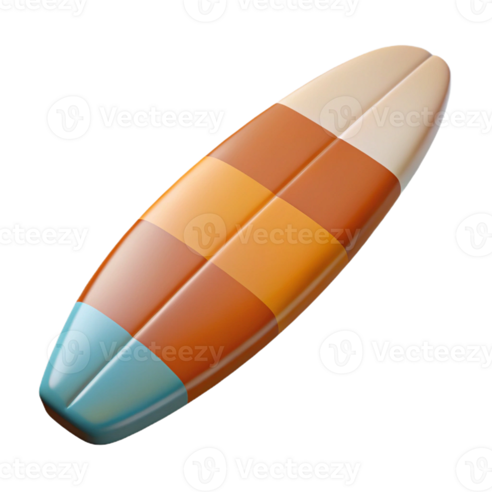 magnificent traditional Surfboard Retro Design Top View Transparent Background high resolution png