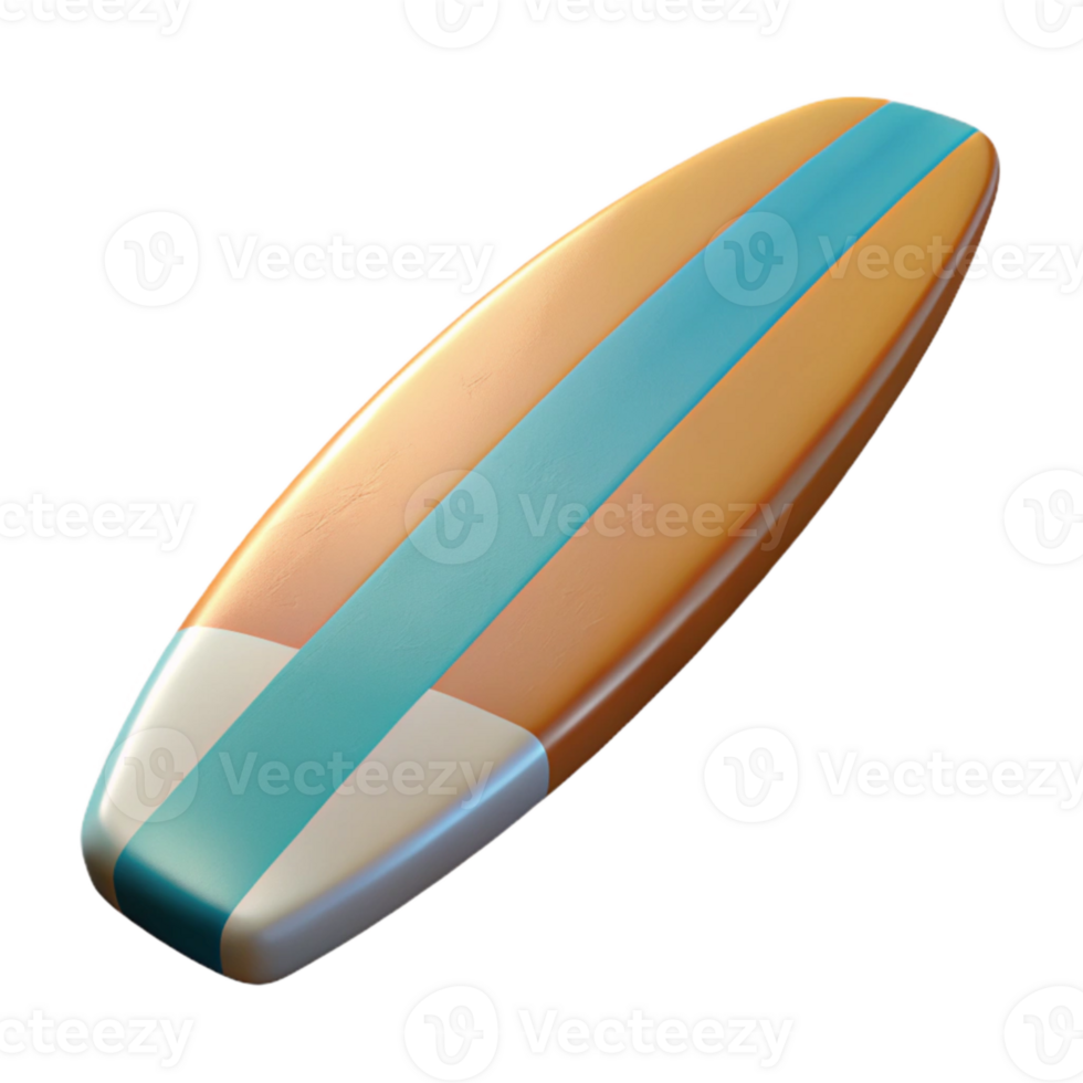 magnificent traditional Surfboard Retro Design Top View Transparent Background authentic png