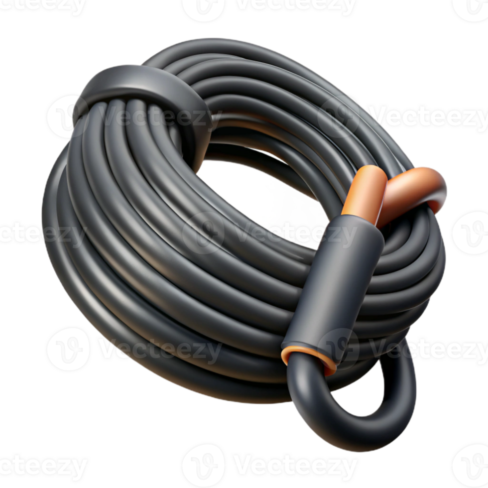 impressive modern Surfboard Leash Coiled Black Isolated high resolution png