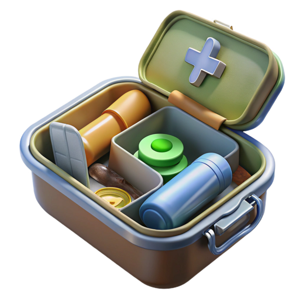 elegant artistic Survival Kit in Tin Box Cutout original png