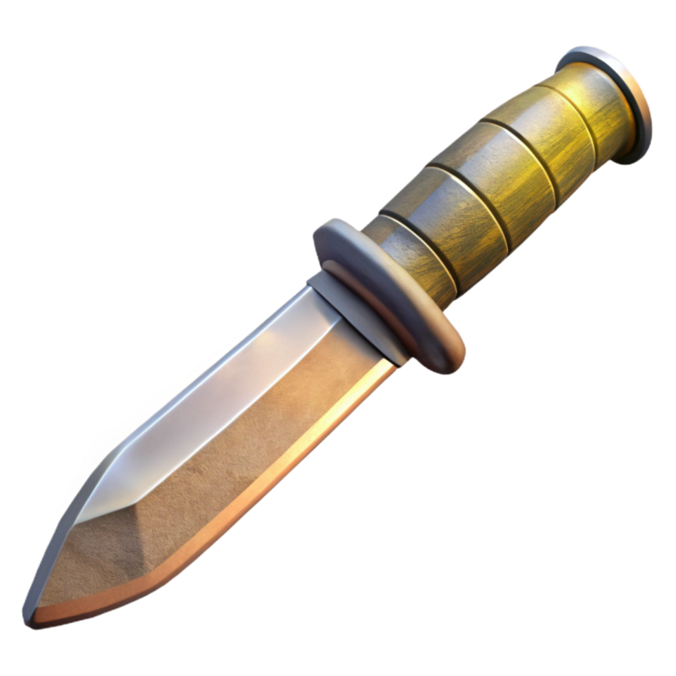 beautiful minimalist Survival Knife Close Up with Sharp Blade Transparent Background authentic png