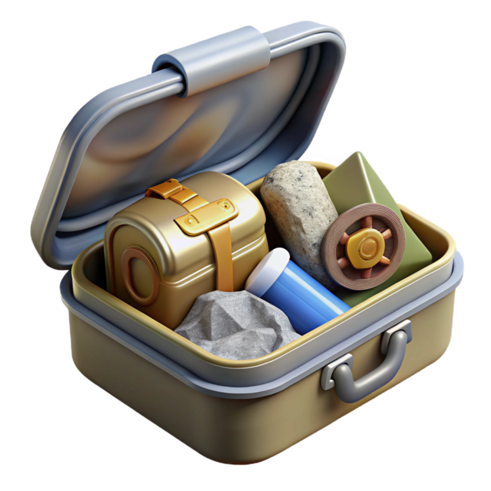 elegant rustic Survival Kit in Tin Box Cutout detailed png