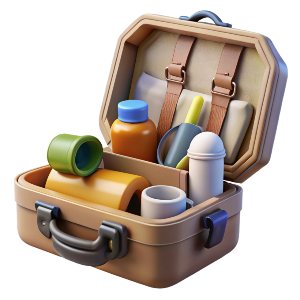 elegant creative Survival Kit Open Contents Transparent Background authentic png