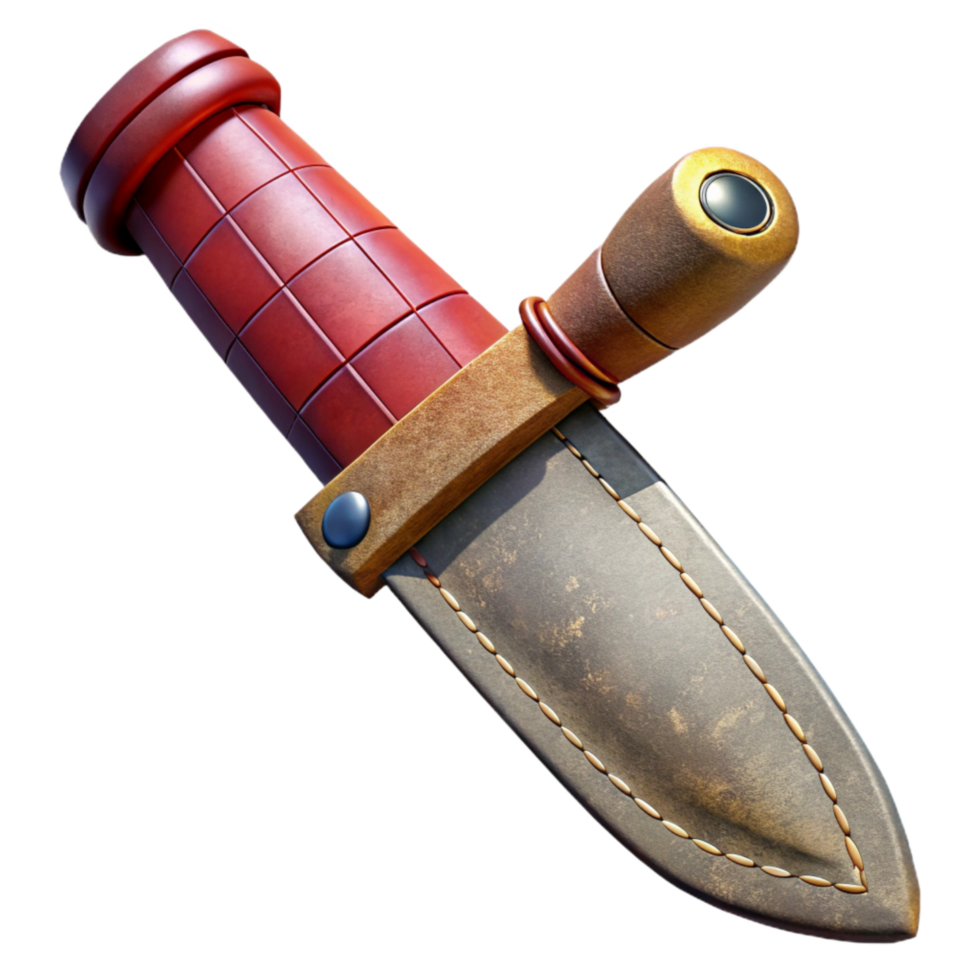 vibrant modern Survival Knife Sheath Detail Transparent Background authentic png