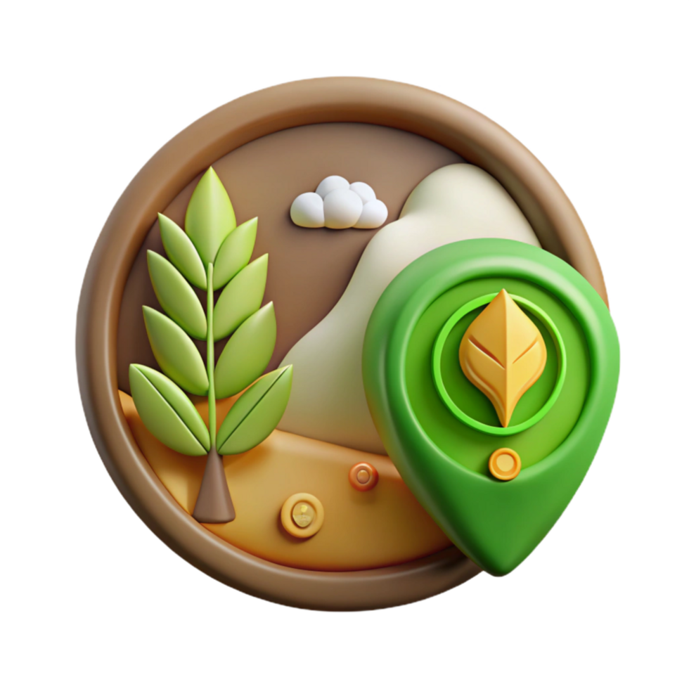 elegant minimalist Sustainable Agriculture Icon Set Green Isolated original png