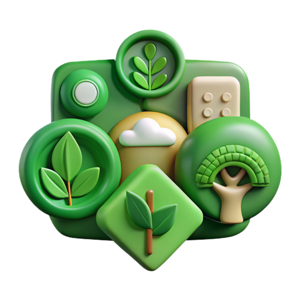 extraordinary traditional Sustainable Agriculture Icon Set Green Isolated high resolution png