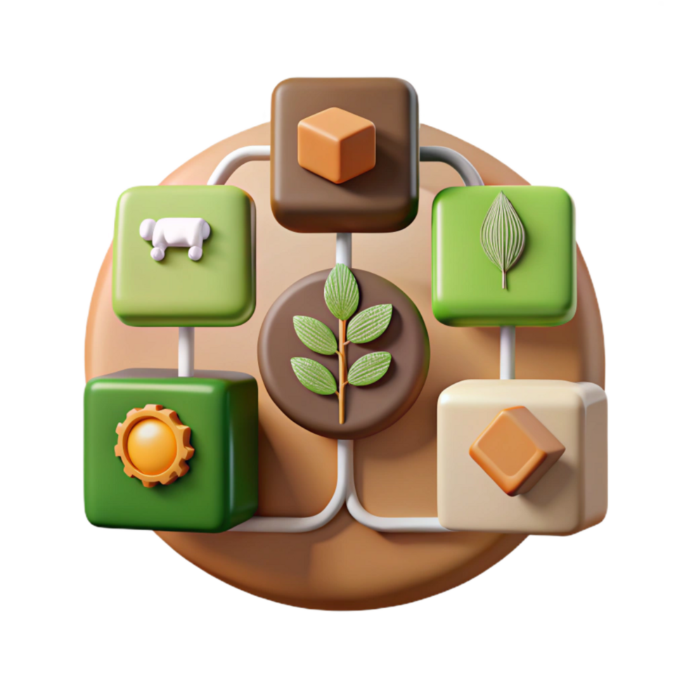elegant contemporary Sustainable Agriculture Techniques Diagram Transparent Background authentic png