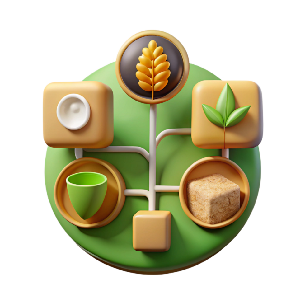vibrant artistic Sustainable Agriculture Techniques Diagram Transparent Background genuine png