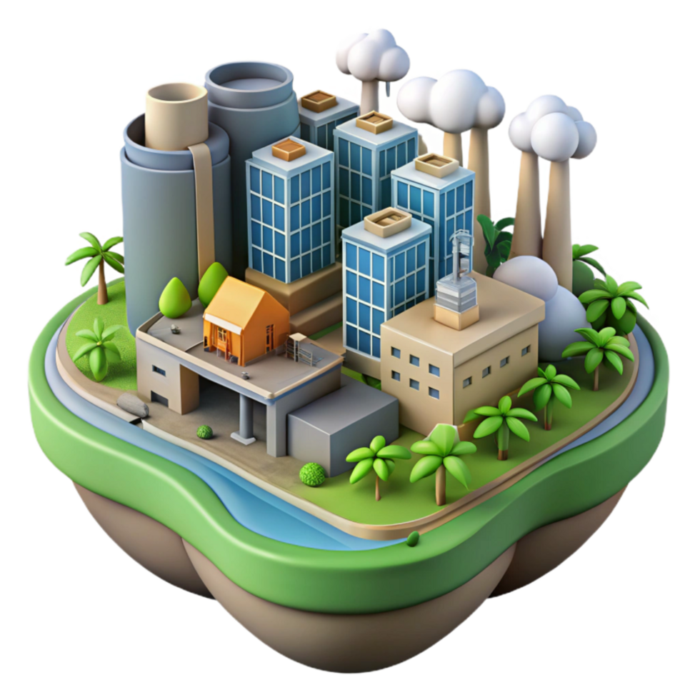 elegant rustic Sustainable City Planning Concept Cutout high quality png