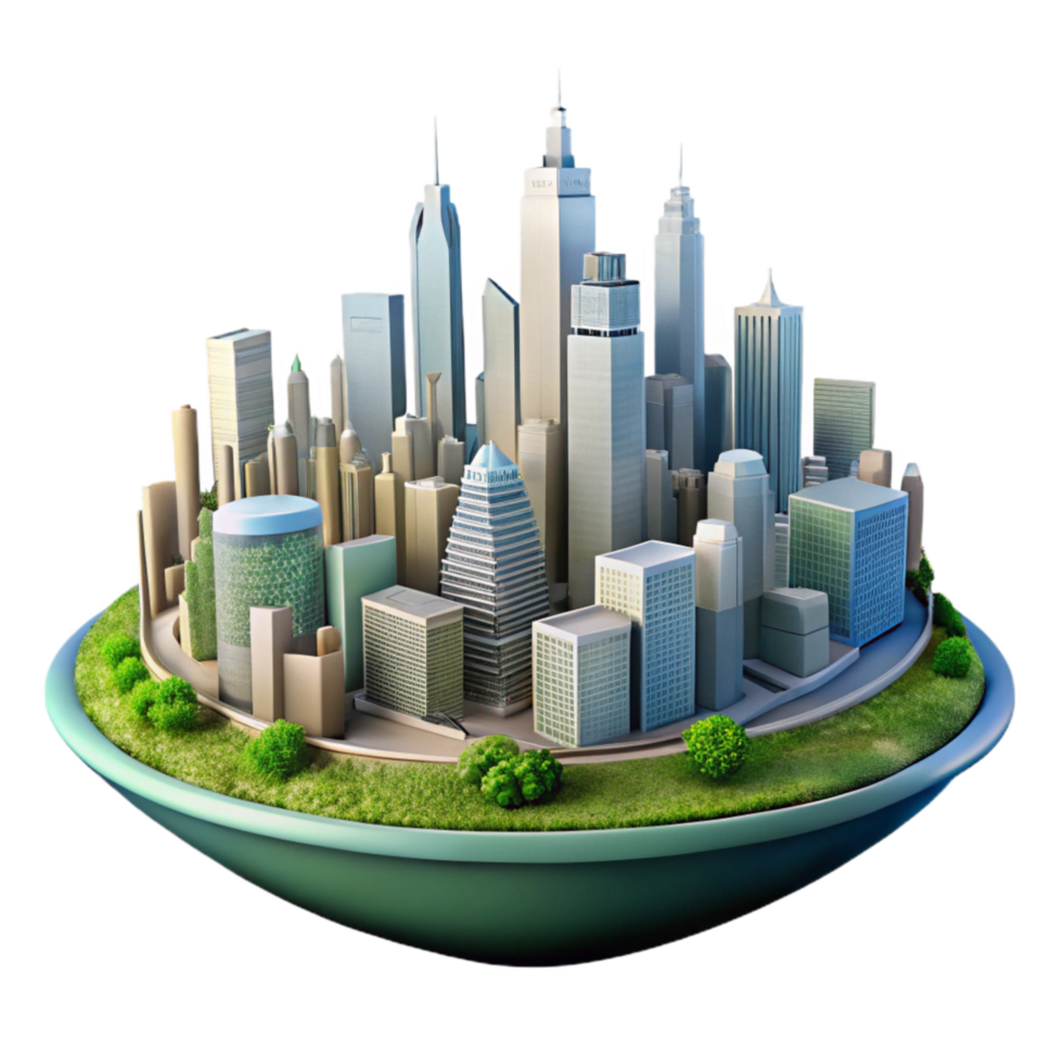 magnificent artistic Sustainable City Skyline Panorama Transparent Element original png