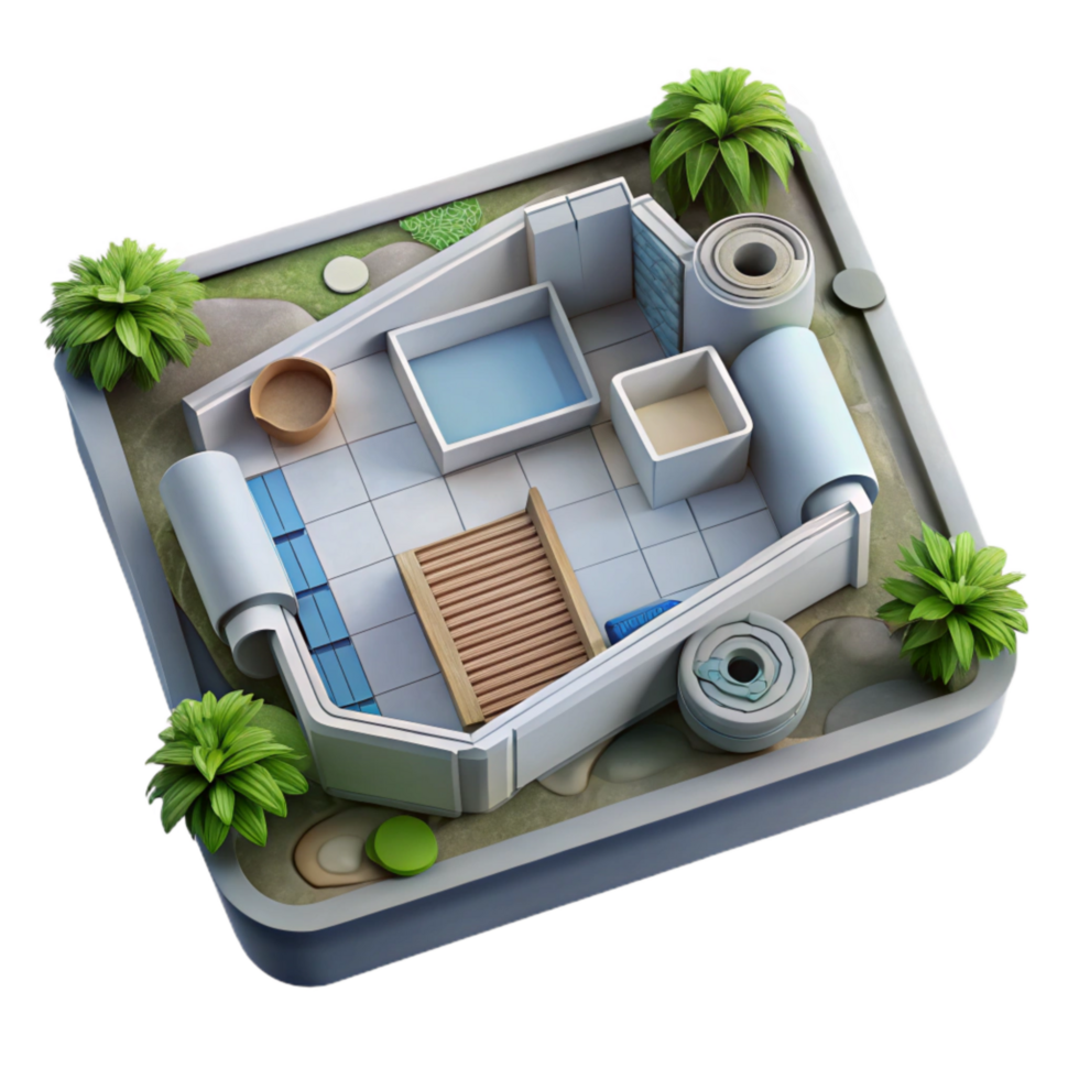dramatic abstract Sustainable Design Blueprint Top View Isolated png