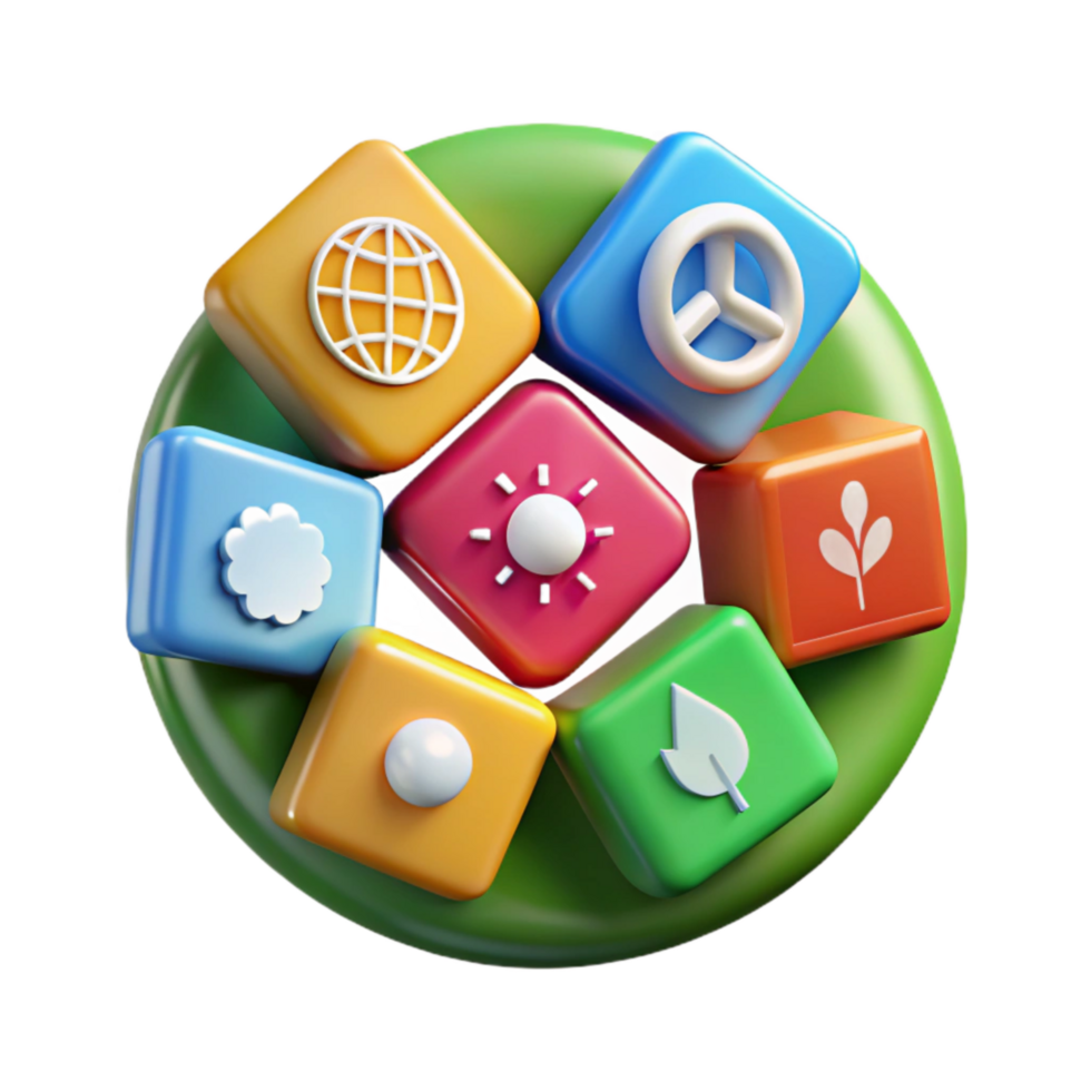 stunning artistic Sustainable Development Goals Icons Set Colorful Isolated premium png