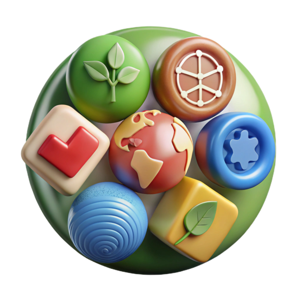 beautiful abstract Sustainable Development Goals Icons Set Colorful Isolated high resolution png