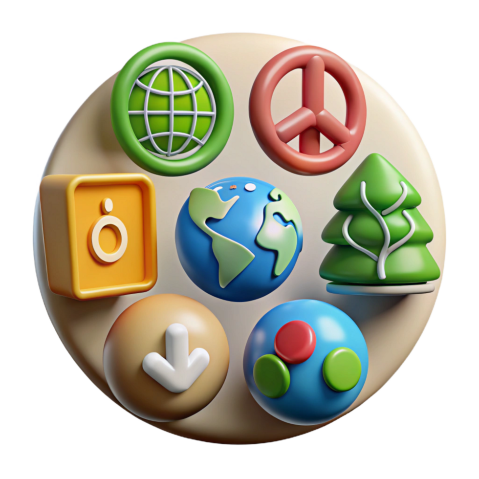 vibrant modern Sustainable Development Goals Icons Set Colorful Isolated premium png