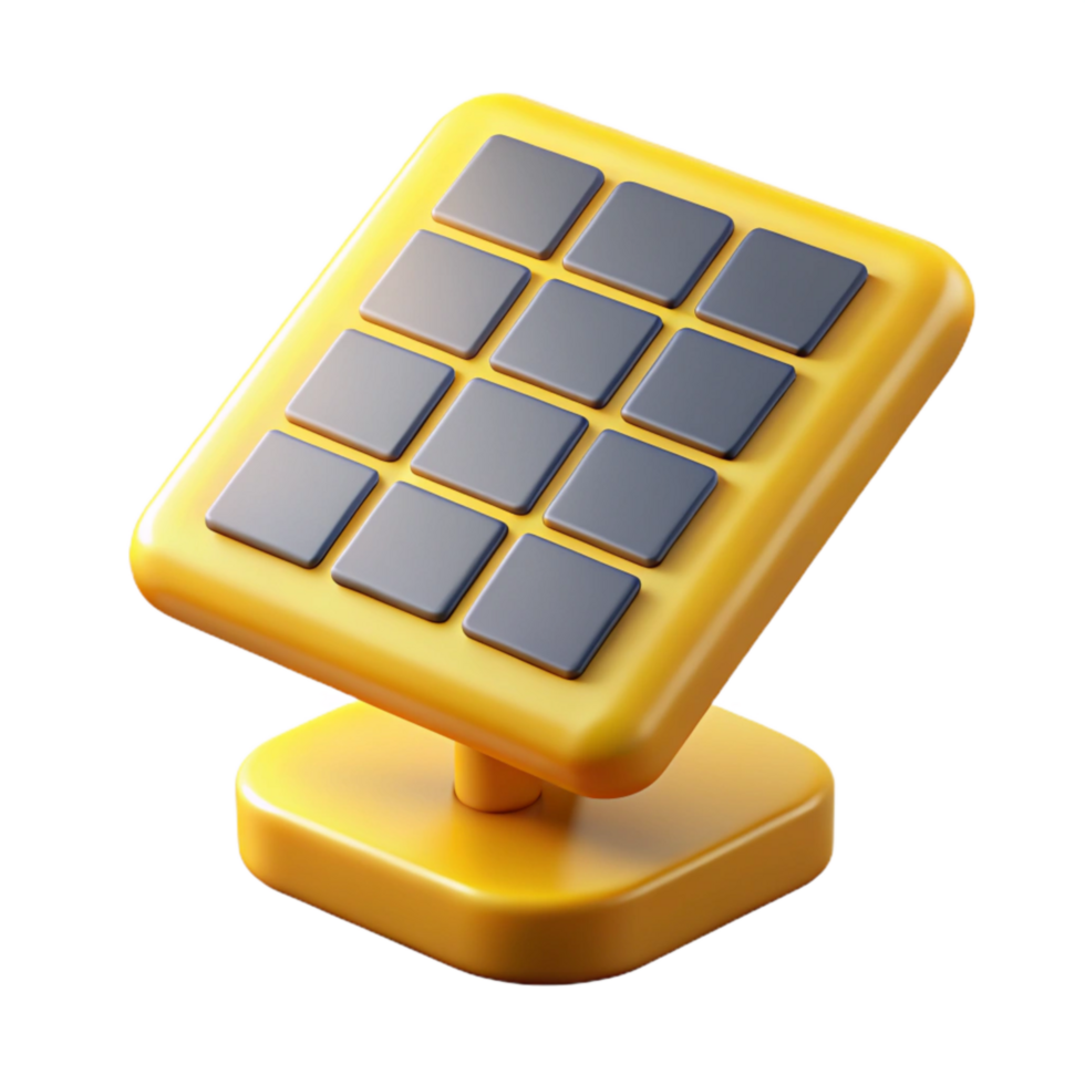 stunning minimalist Sustainable Energy Solar Panel Icon Yellow Isolated authentic png
