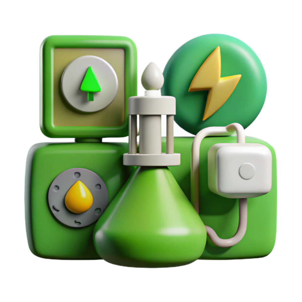 dramatic creative Sustainable Energy Sources Icons Green Isolated high resolution png