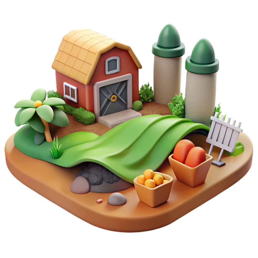 stunning minimalist Sustainable Farming Practices Illustration Isolated high resolution png