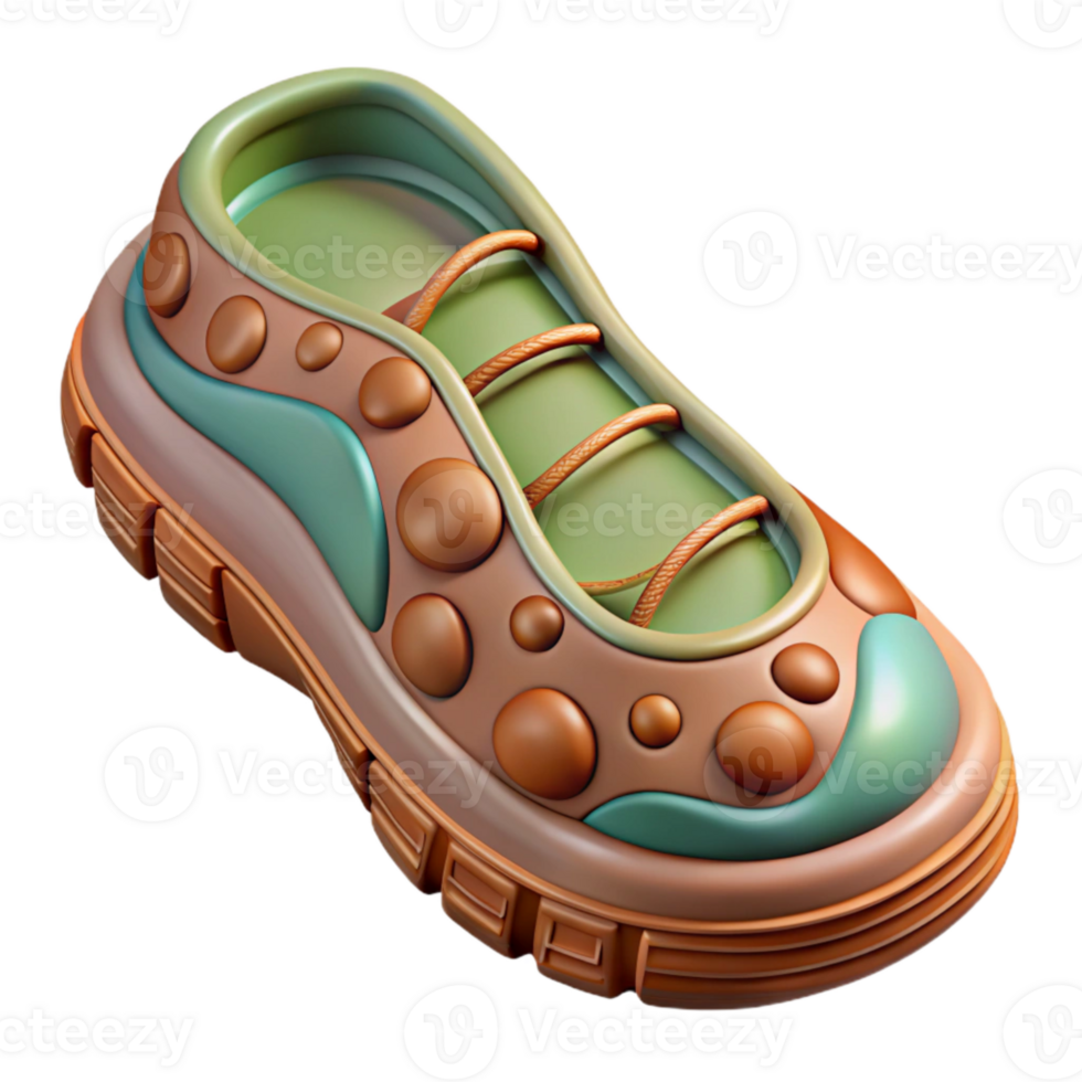 serene abstract Sustainable Footwear Sole Detailed View Isolated png