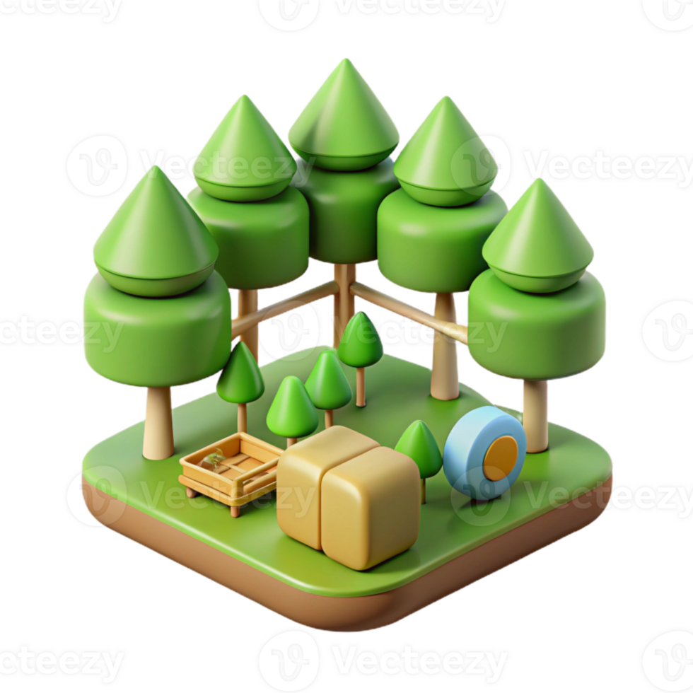 impressive classic Sustainable Forest Management Diagram Isolated exclusive png