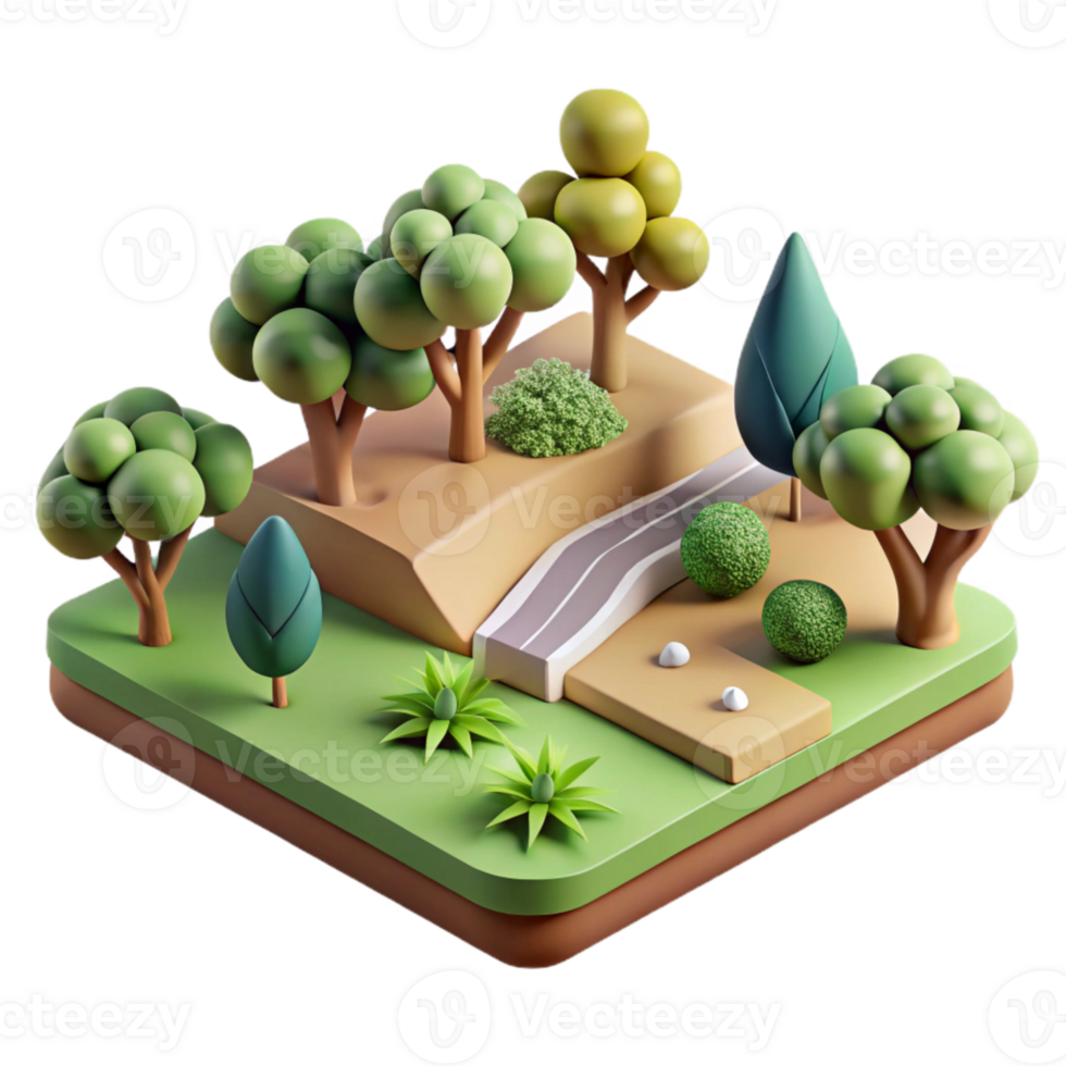 dramatic abstract Sustainable Landscape Design Plan Isolated Element premium png