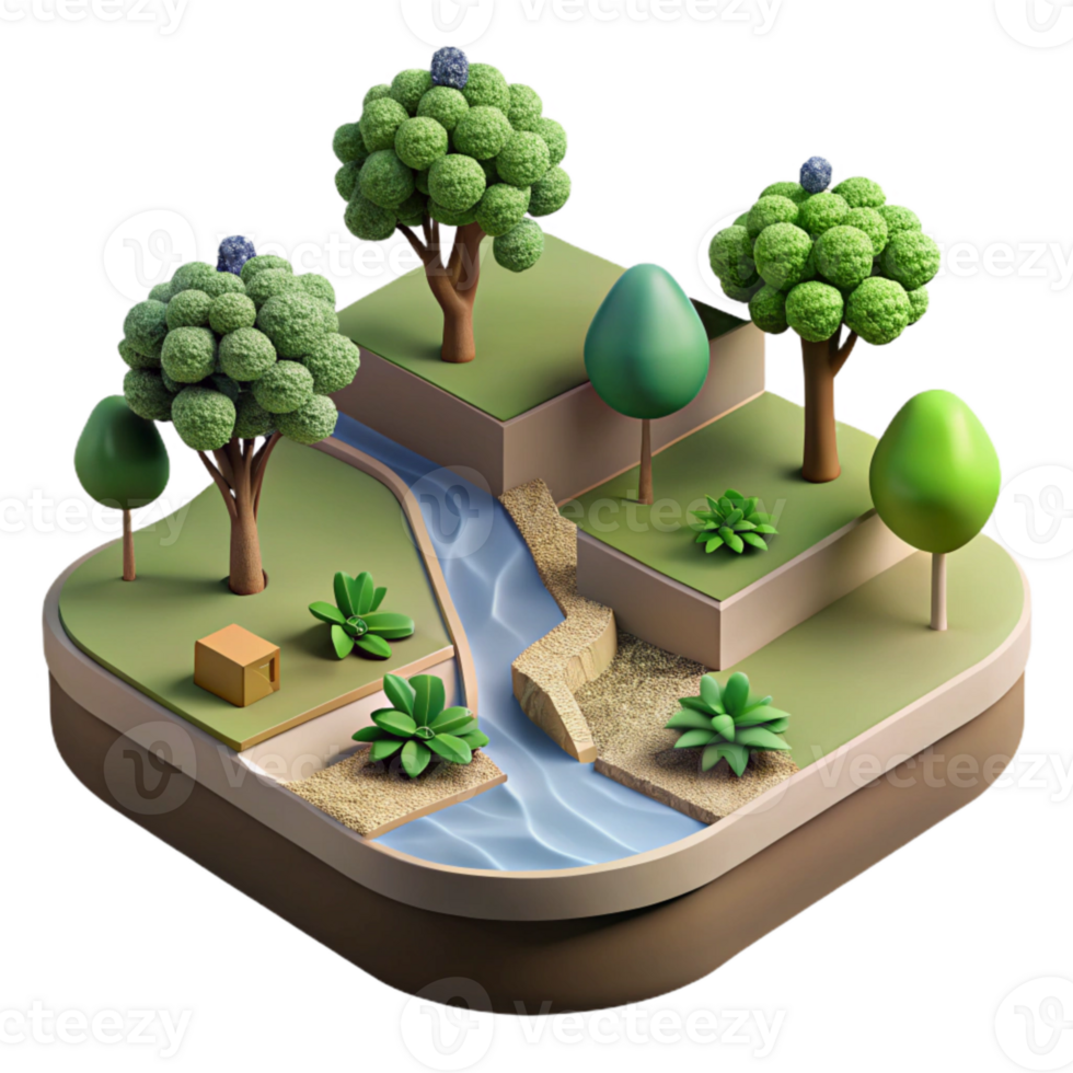 extraordinary artistic Sustainable Landscape Design Plan Isolated Element authentic png